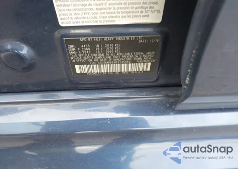 2011 Subaru Legacy 2.5I Premium из США, поврежденный, VIN 4S3BMBB65B3235960